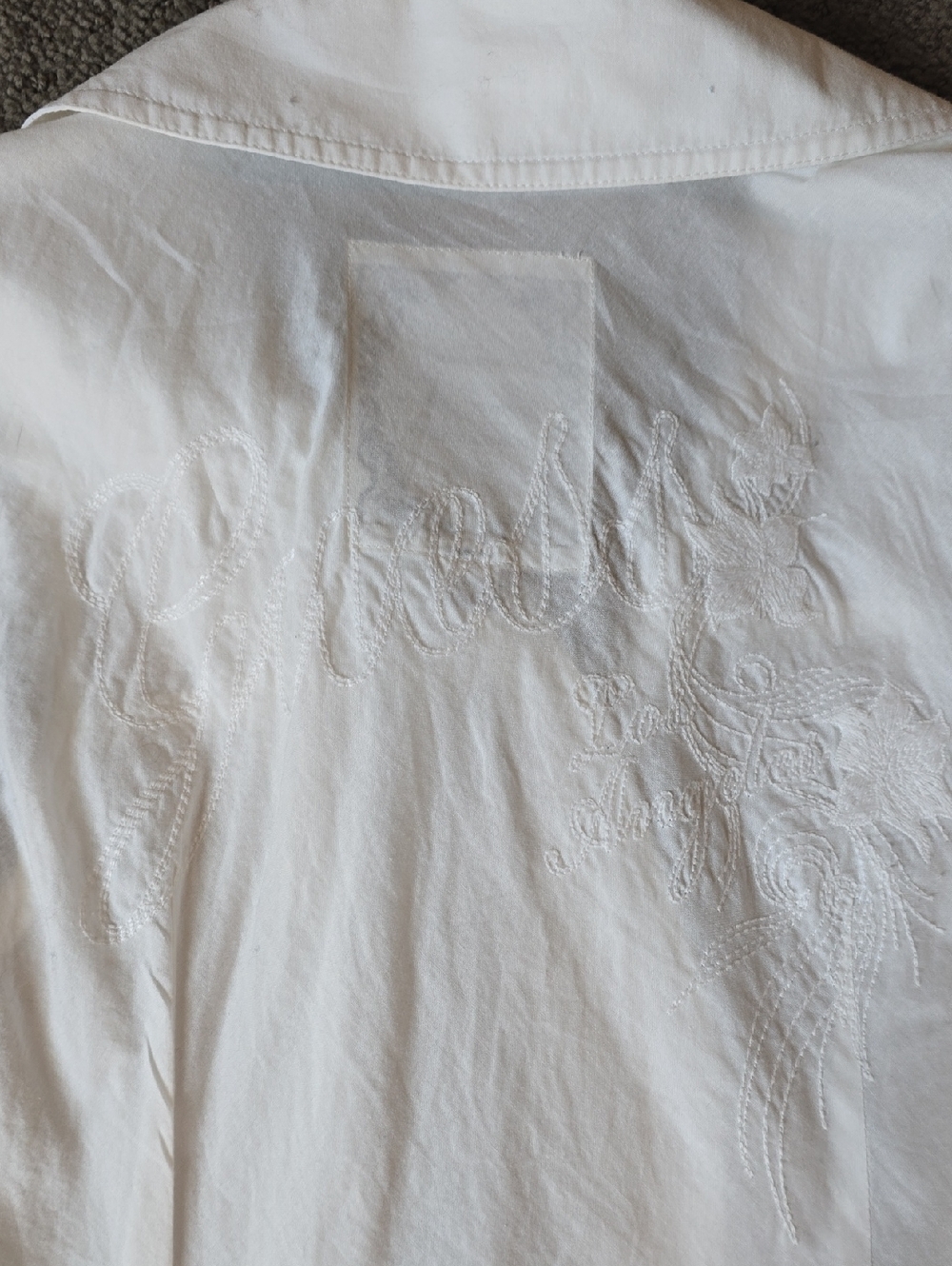 Guess White Sleeveless Button-Down Shirt - Picture 5 of 6